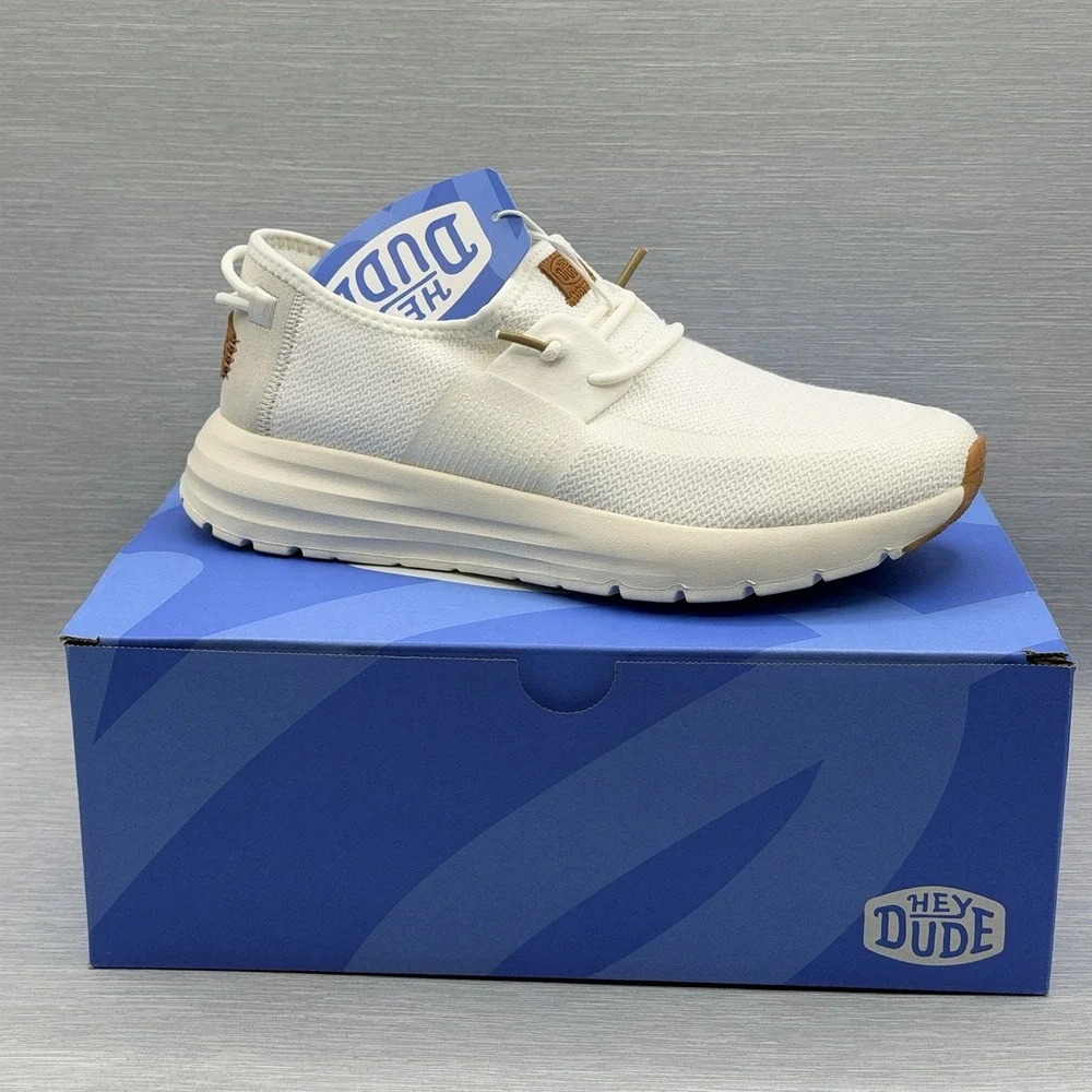 Hey Dude Sirocco Men's 7 Shoes White Gum Loafers Neutrals Vacation Sport Casual